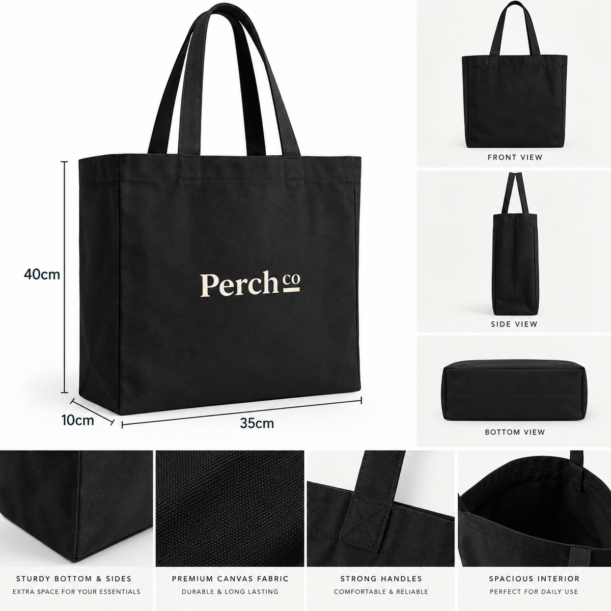 Structured Tote Bag with Base & Sides