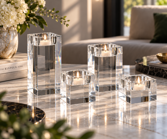 Crystal Candle Holder Set of Four