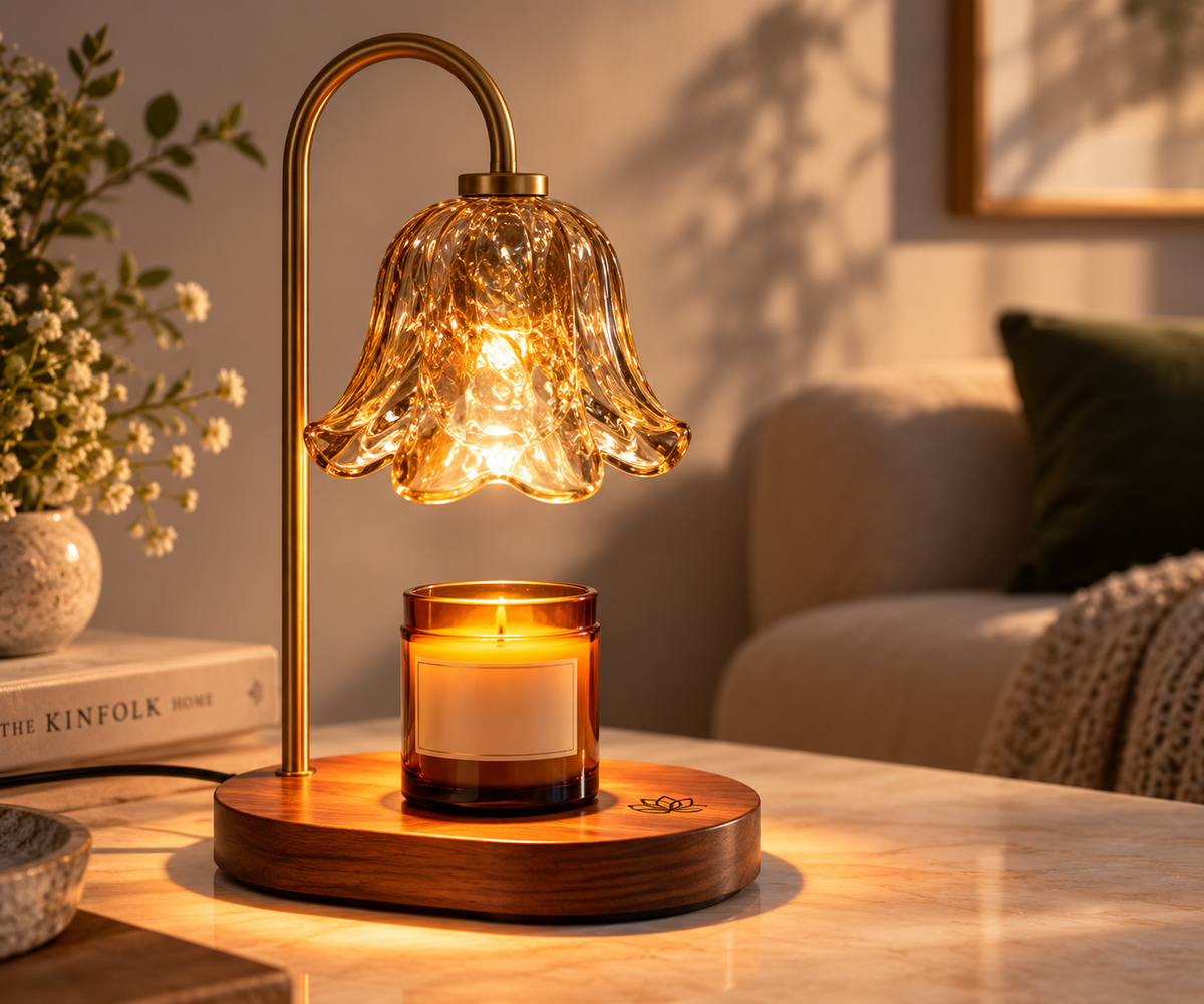 Branded candle warmer lamp by Perch Co