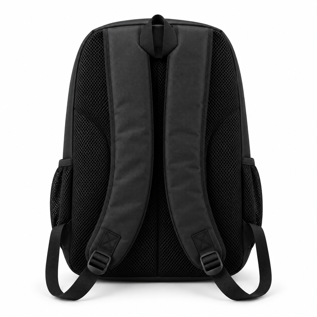 Back of the laptop backpack with padded mesh panel and straps