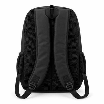 Back of the laptop backpack with padded mesh panel and straps