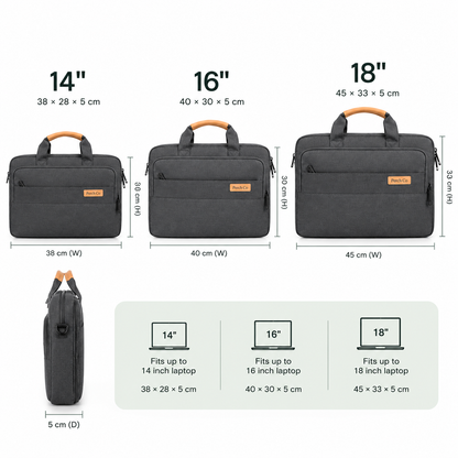 Laptop briefcase in 14, 16 and 18 inch sizes