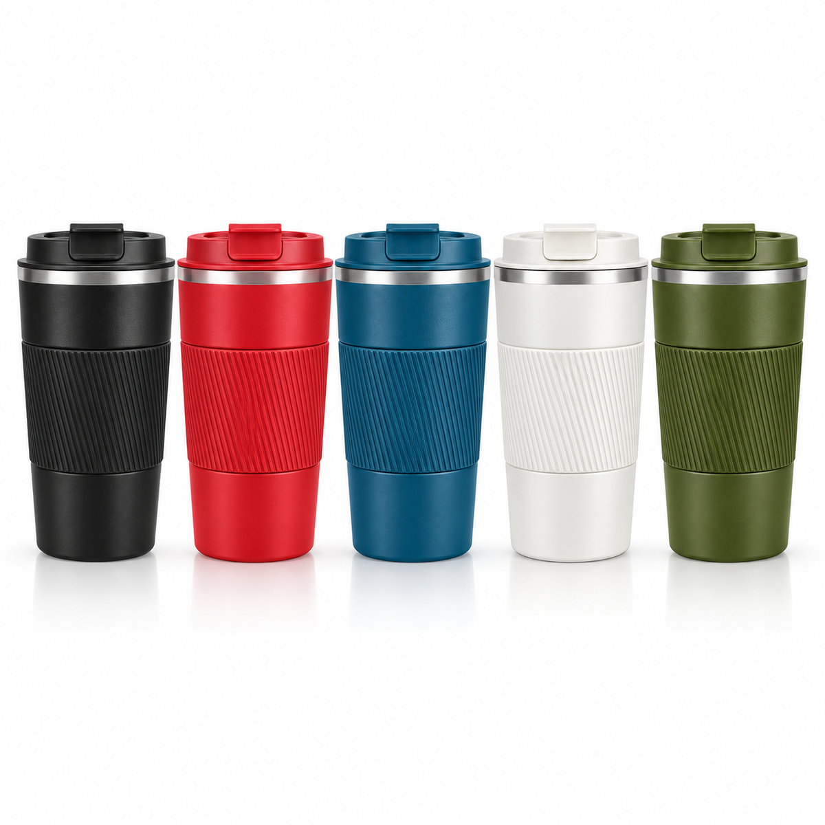 Ribbed Grip Reusable Coffee Cup