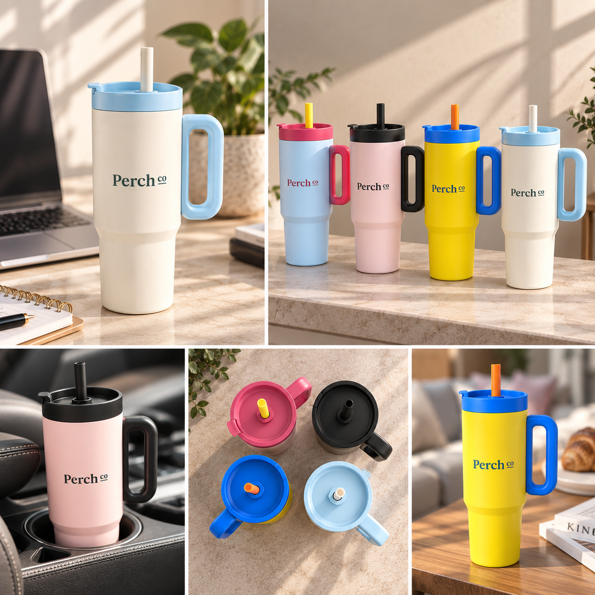 750ml Straw Tumbler with Handle