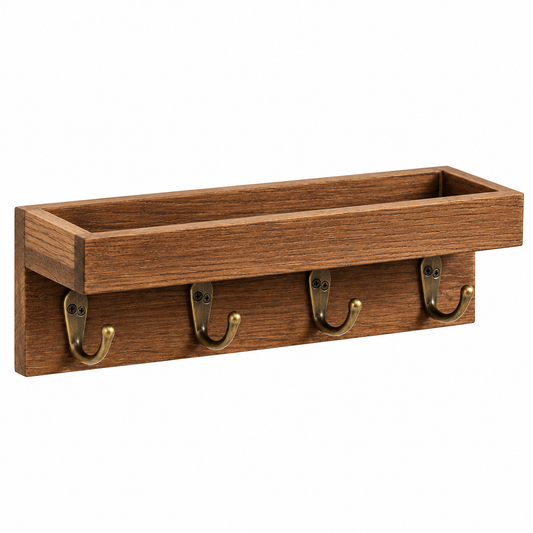 Timber Key Rack with Storage Tray
