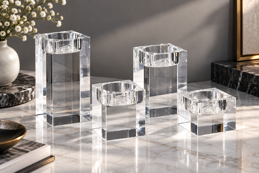 Crystal Candle Holder Set of Four