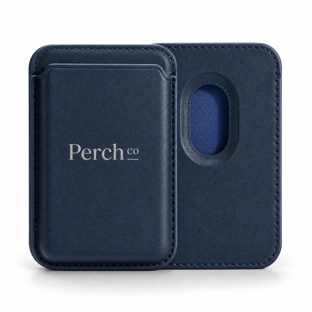 Navy phone card wallet with printed logo