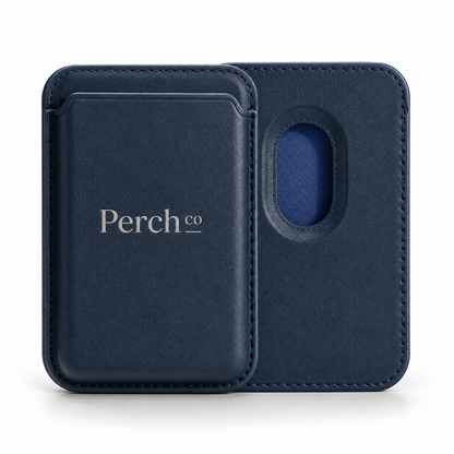 Navy phone card wallet with printed logo