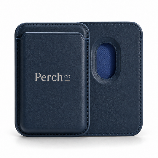 Navy phone card wallet with printed logo