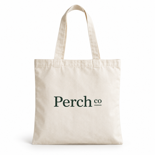 Natural shoulder tote bag with printed logo